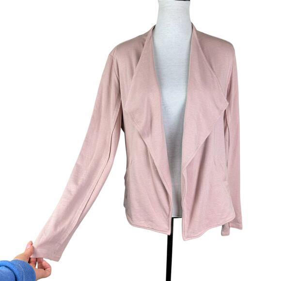 Caslon Blush Pink Open Front Cotton Knit Casual Cardigan Lightweight Jacket - Picture 7 of 12